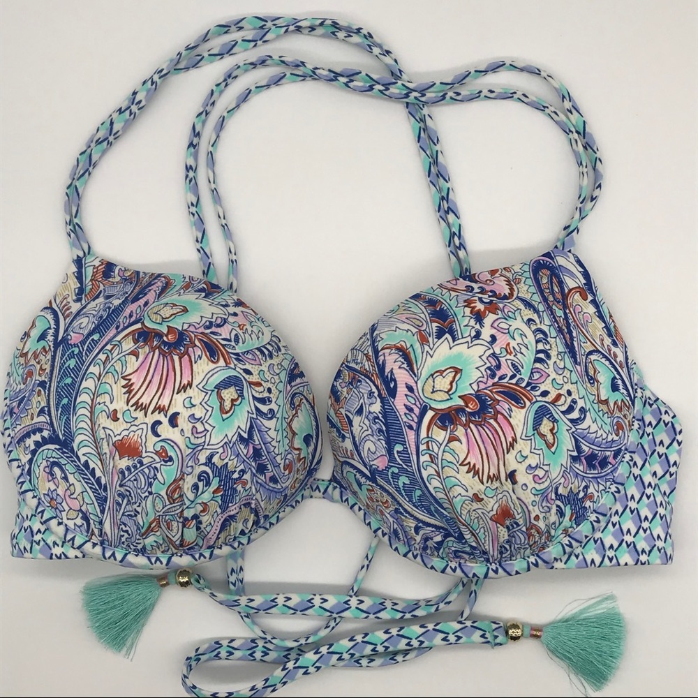 Victoria’s Secret Bikini Top Womens size 34D. Multi color